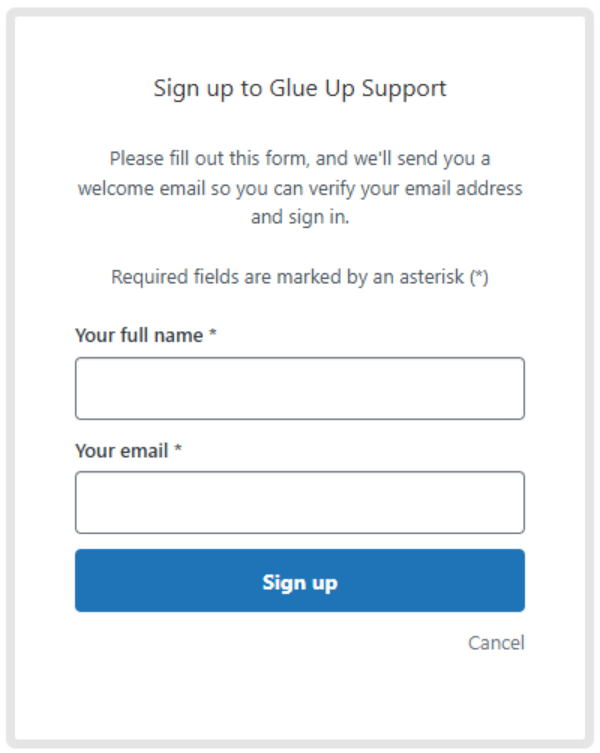 A sign up form with a blue box and a blue button

AI-generated content may be incorrect.